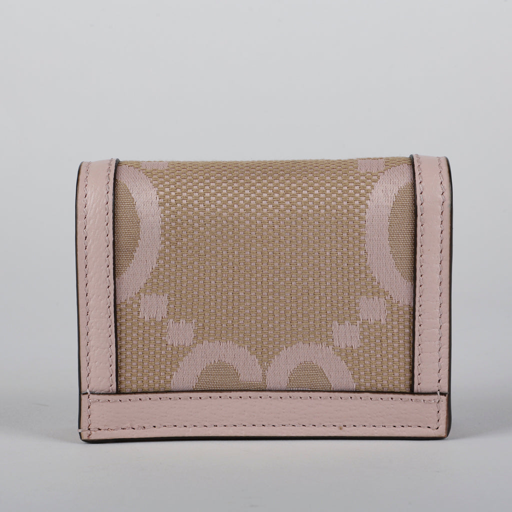 Jumbo GG Ophidia Card Case, Pink Canvas