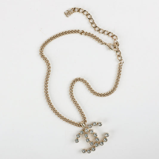 Large Crystal CC Logo Pendant Necklace 11927