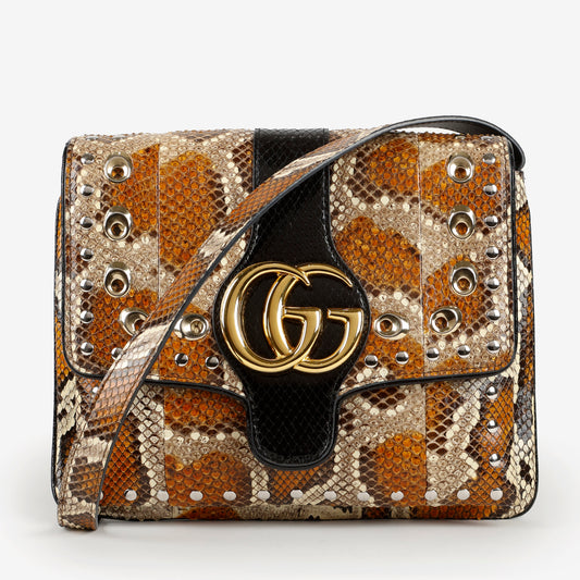 Python Marmont Flap Messenger Bag