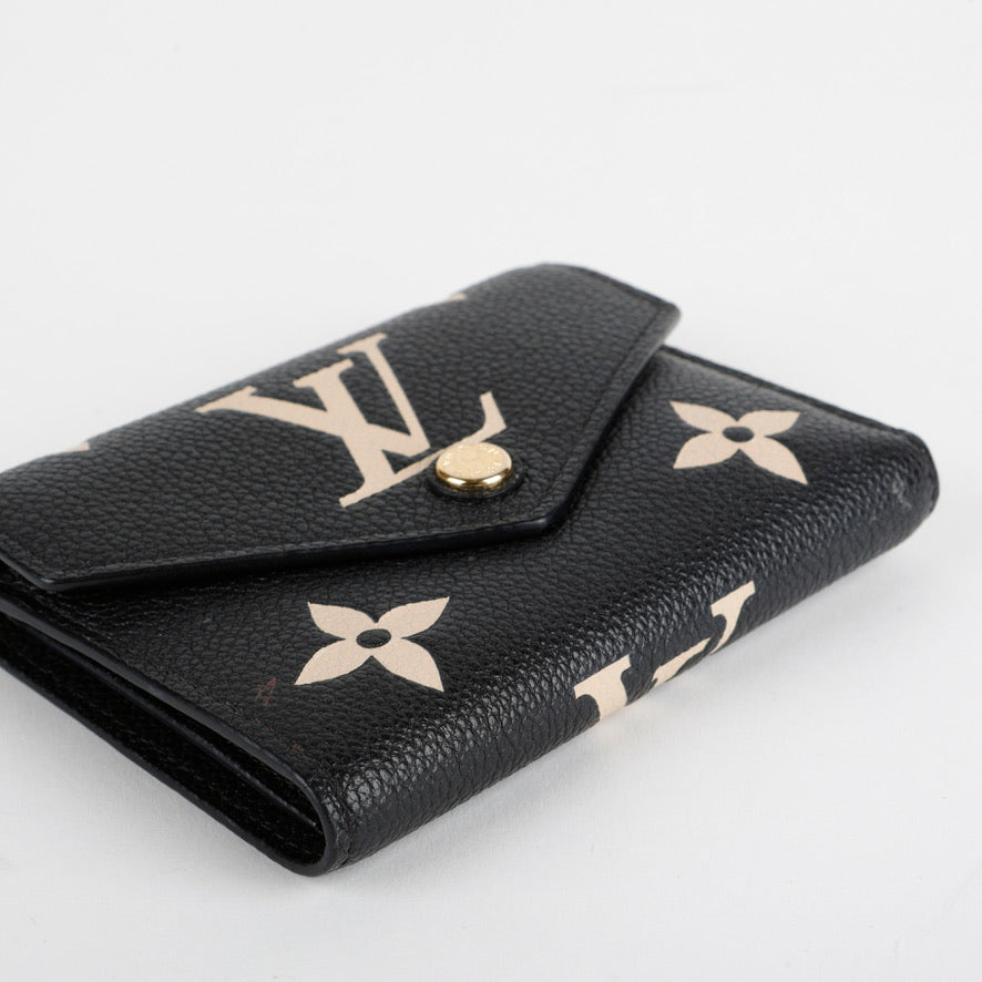 Victorine Wallet, Black Bicolor Empreinte 11930