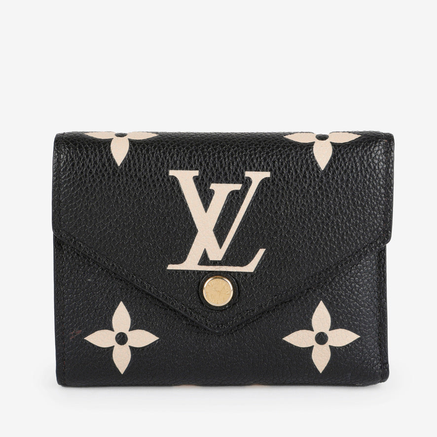 Victorine Wallet, Black Bicolor Empreinte 11930