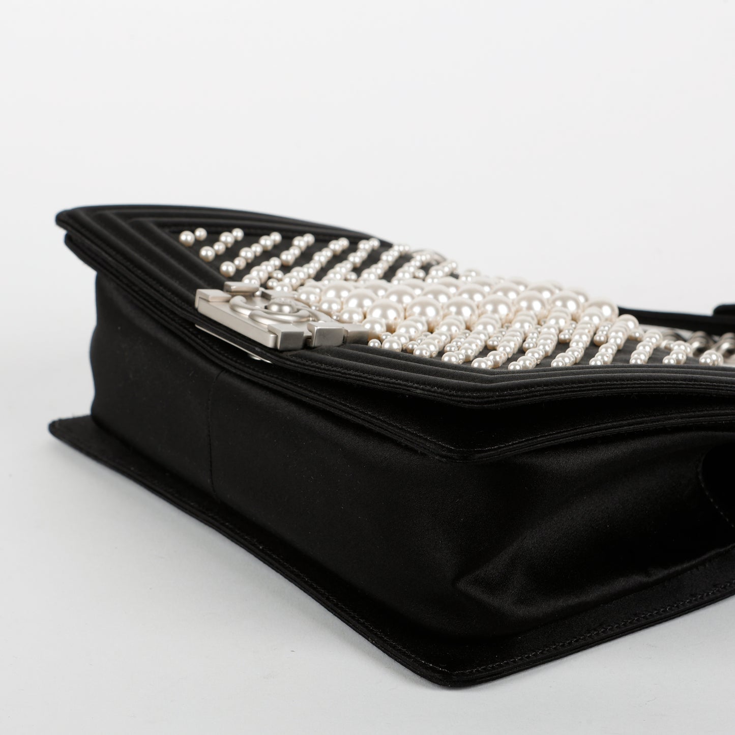 Medium Pearl Embellished Boy Bag