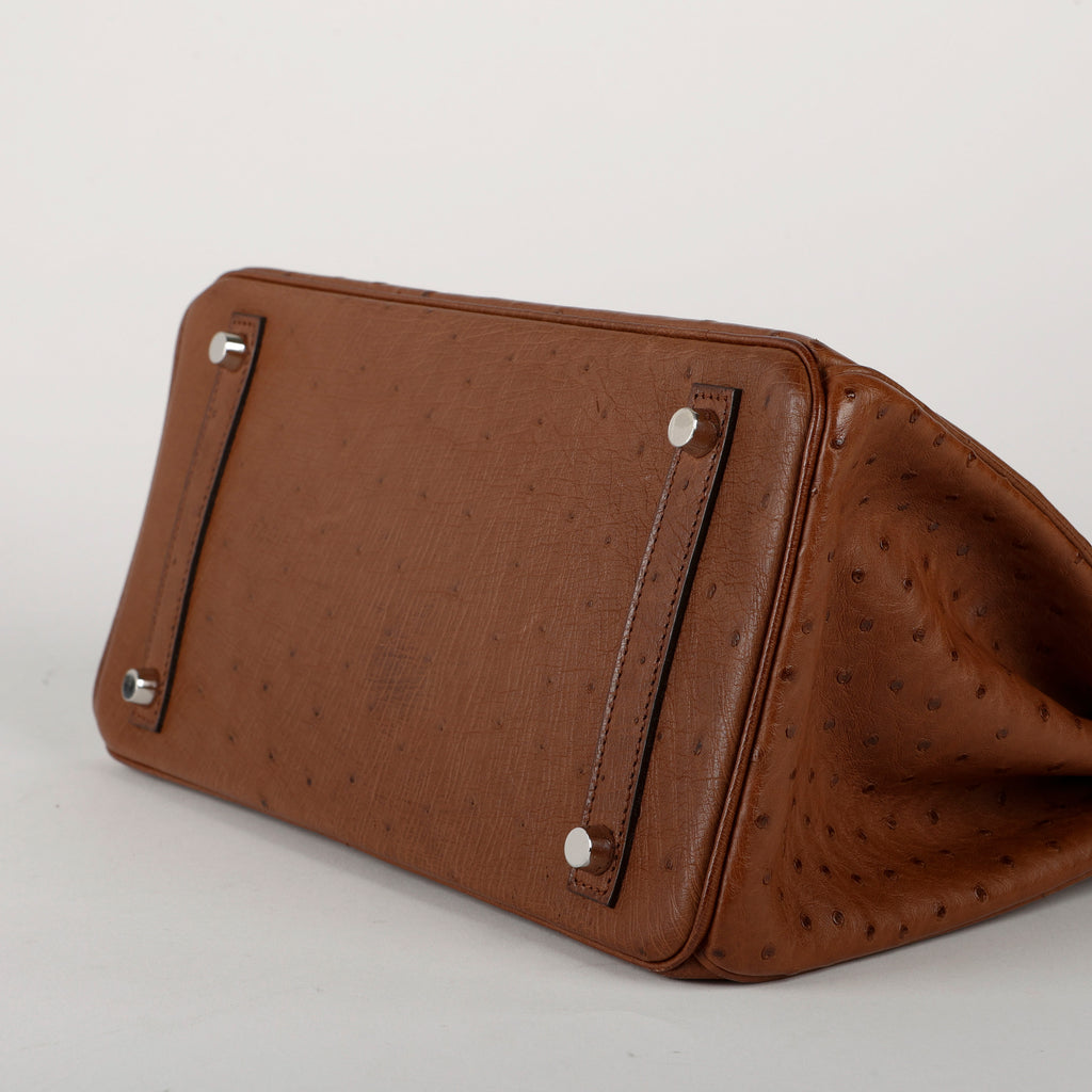 Birkin 30, Brown Ostrich Palladium Hardware