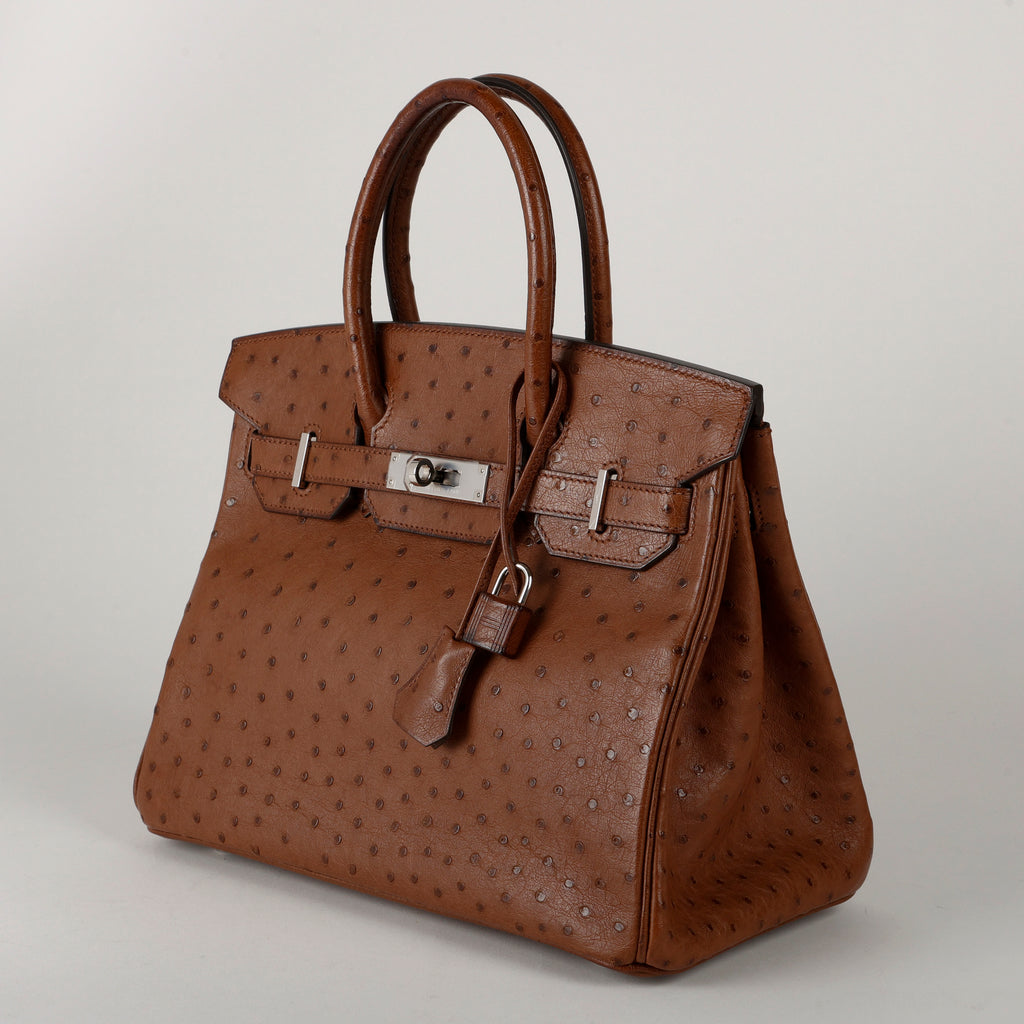 Birkin 30, Brown Ostrich Palladium Hardware