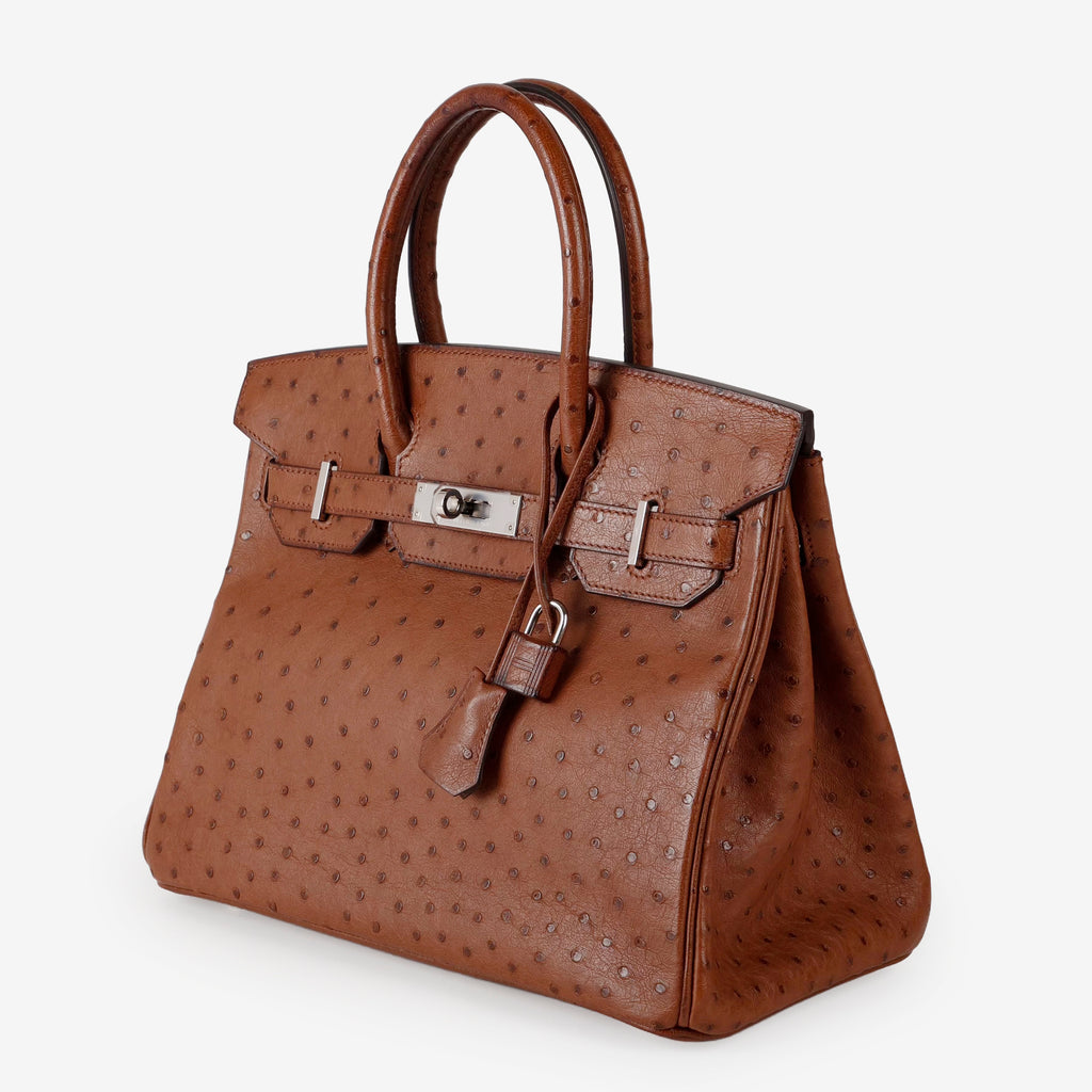 Birkin 30, Brown Ostrich Palladium Hardware