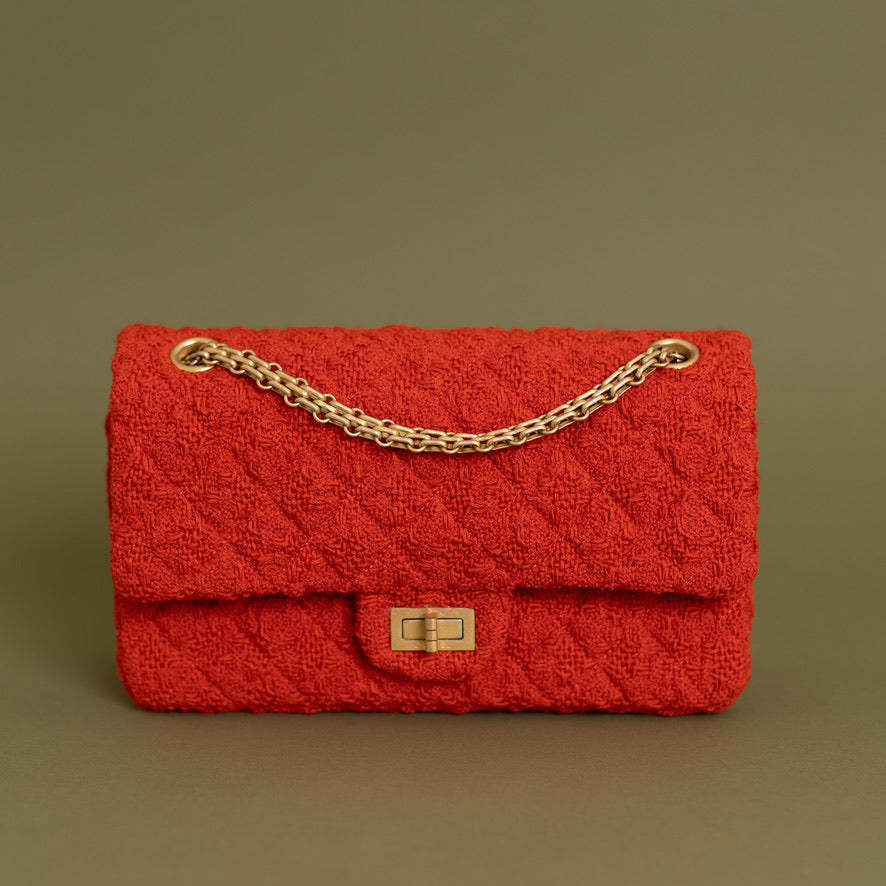 Reissue 2.55 Double Flap, Red Tweed 2963