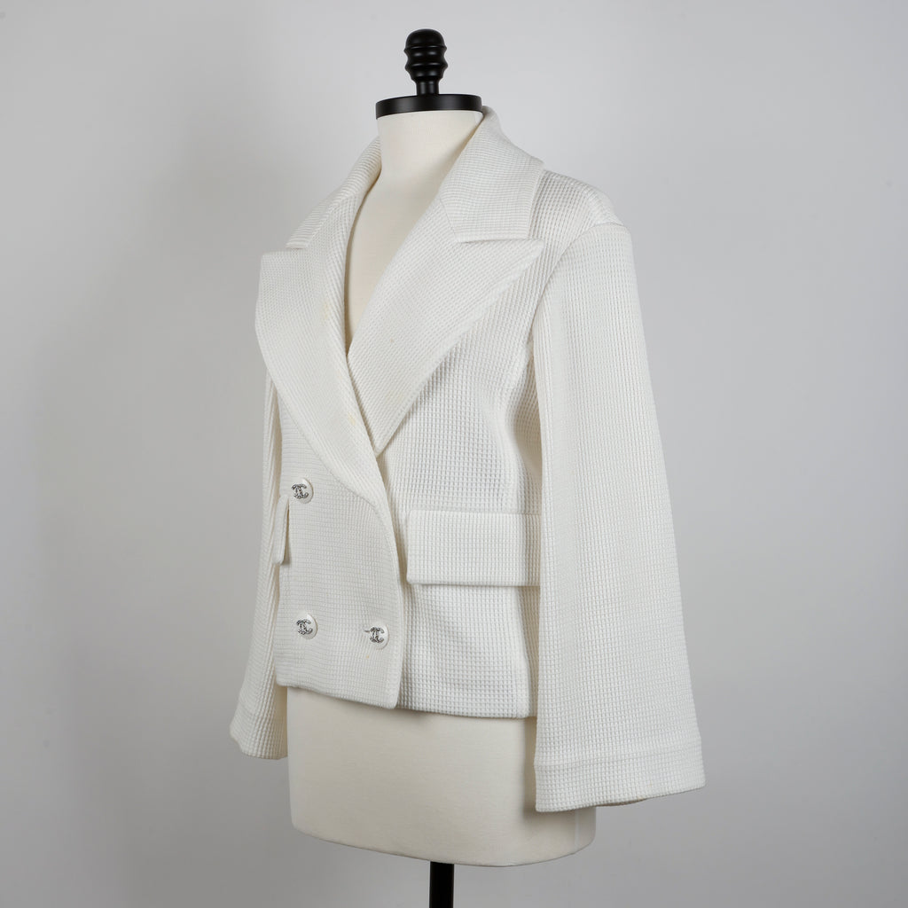 Waffle Cotton White Jacket (21C)