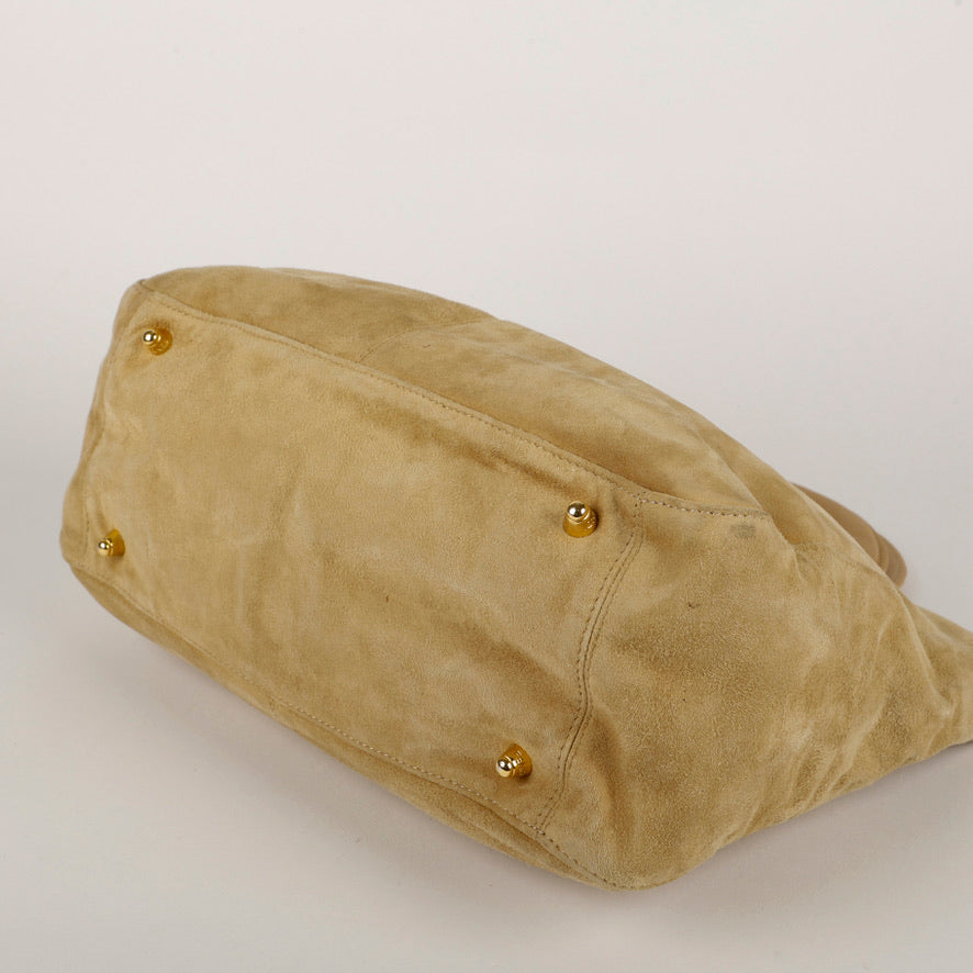 Baguette Top Handle Tote, Suede