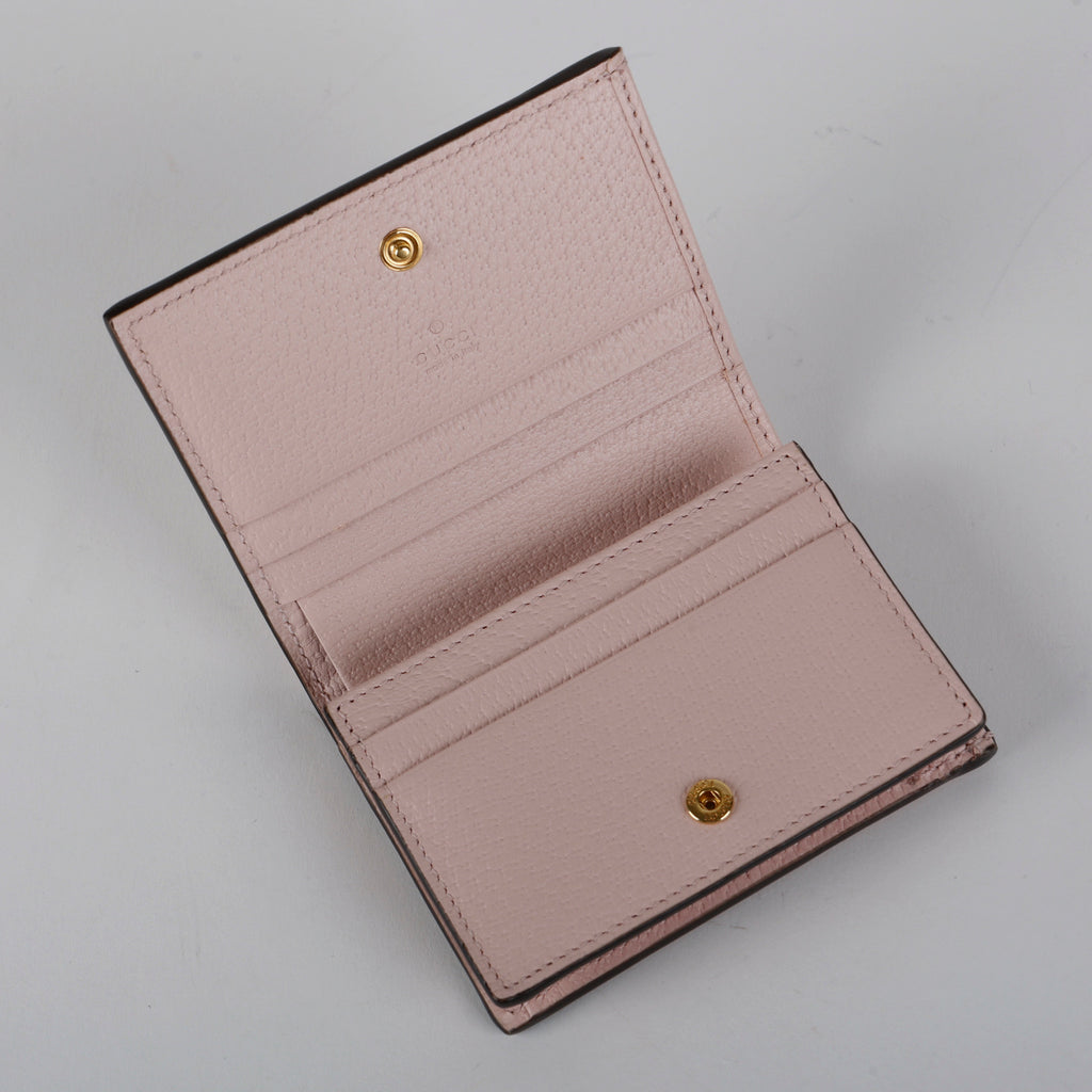 Jumbo GG Ophidia Card Case, Pink Canvas