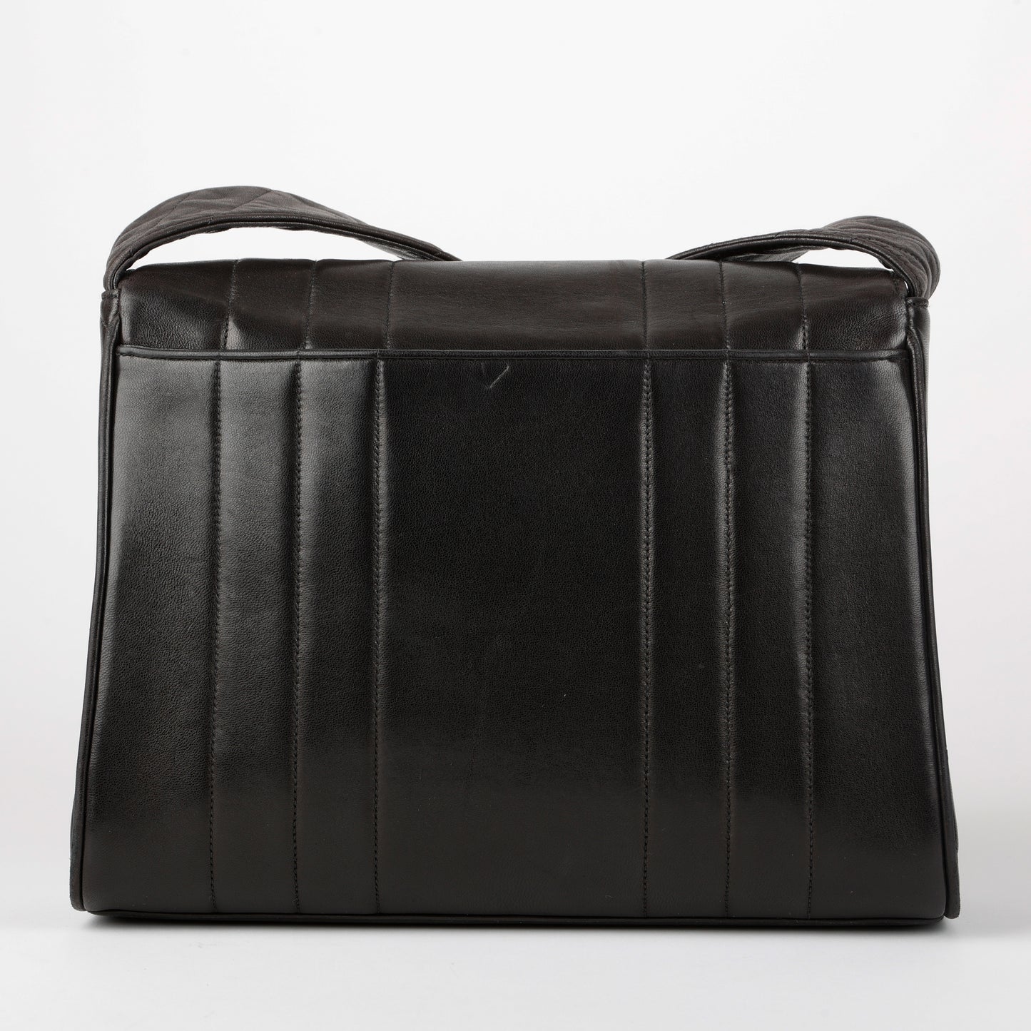 Vertical Mademoiselle Flap, Black Lambskin