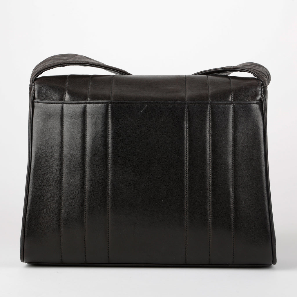 Vertical Mademoiselle Flap, Black Lambskin