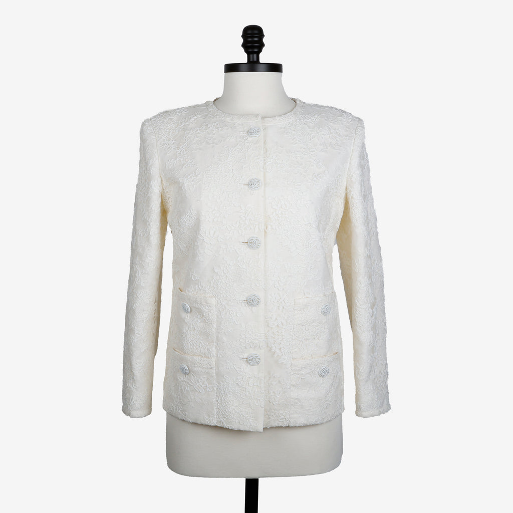 20C Cream Lace Jacket | Size 38