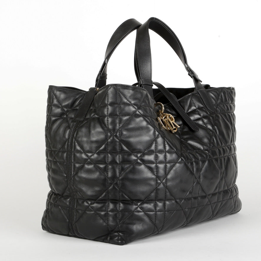 Large Toujours Tote, Black Lambskin