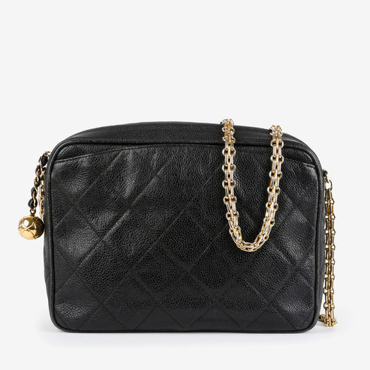 Vintage Medium Camera Bag, Black Caviar