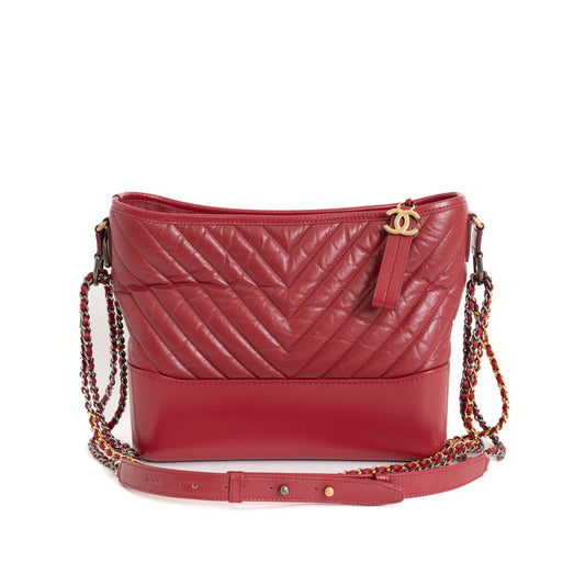 Medium Gabrielle Hobo, Red Aged Calfskin 7415