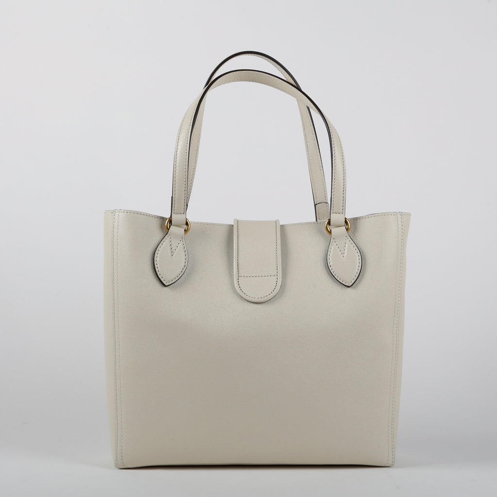 Small Dahlia Tote Mystic White