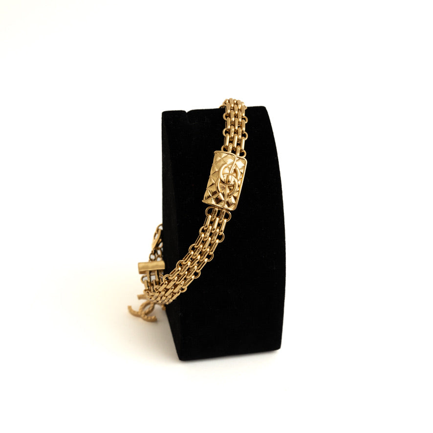 Quilted CC Handbag Gold Choker