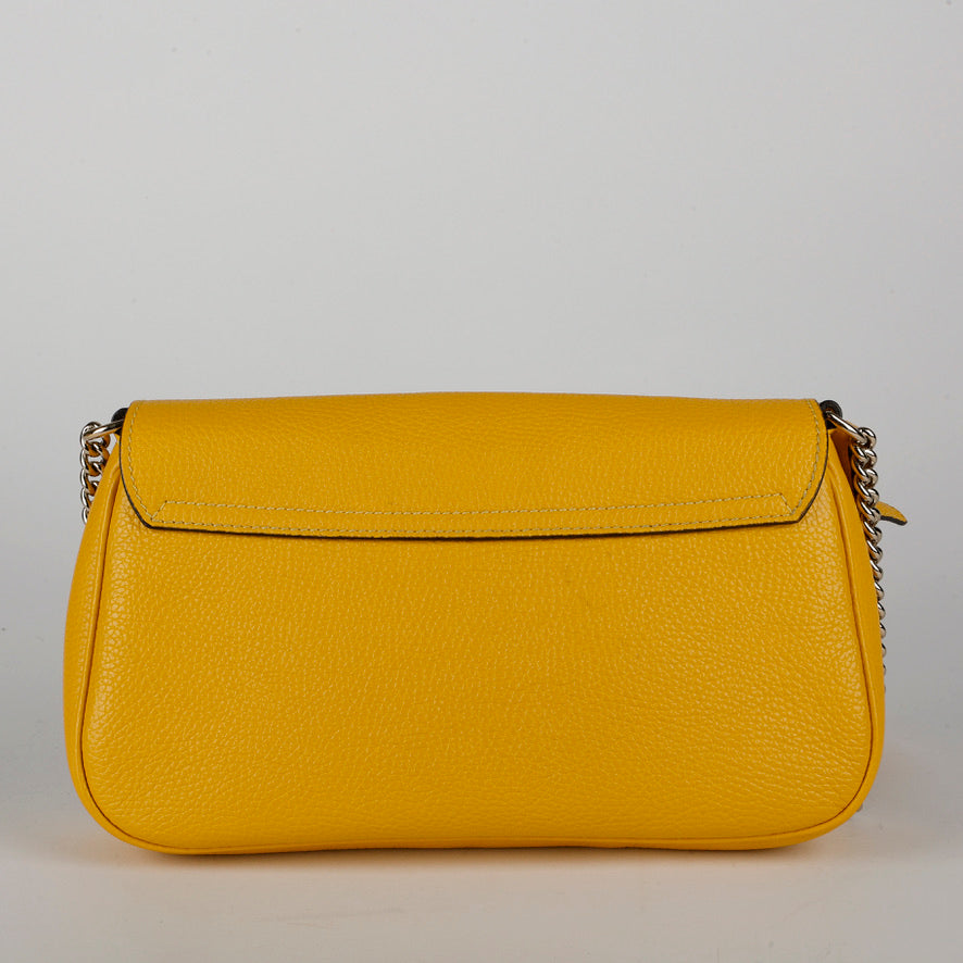 Medium Soho Shoulder Bag, Yellow Calfskin