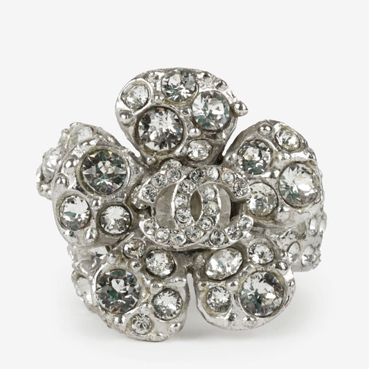 Crystal CC Ring Silver Size 6