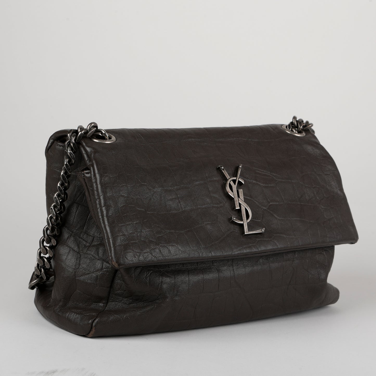 Medium West Hollywood Crossbody Bag, Grey Calfskin