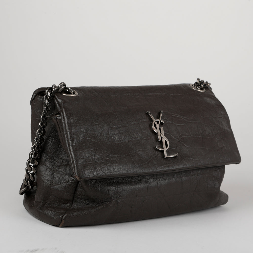 Medium West Hollywood Crossbody Bag, Grey Calfskin