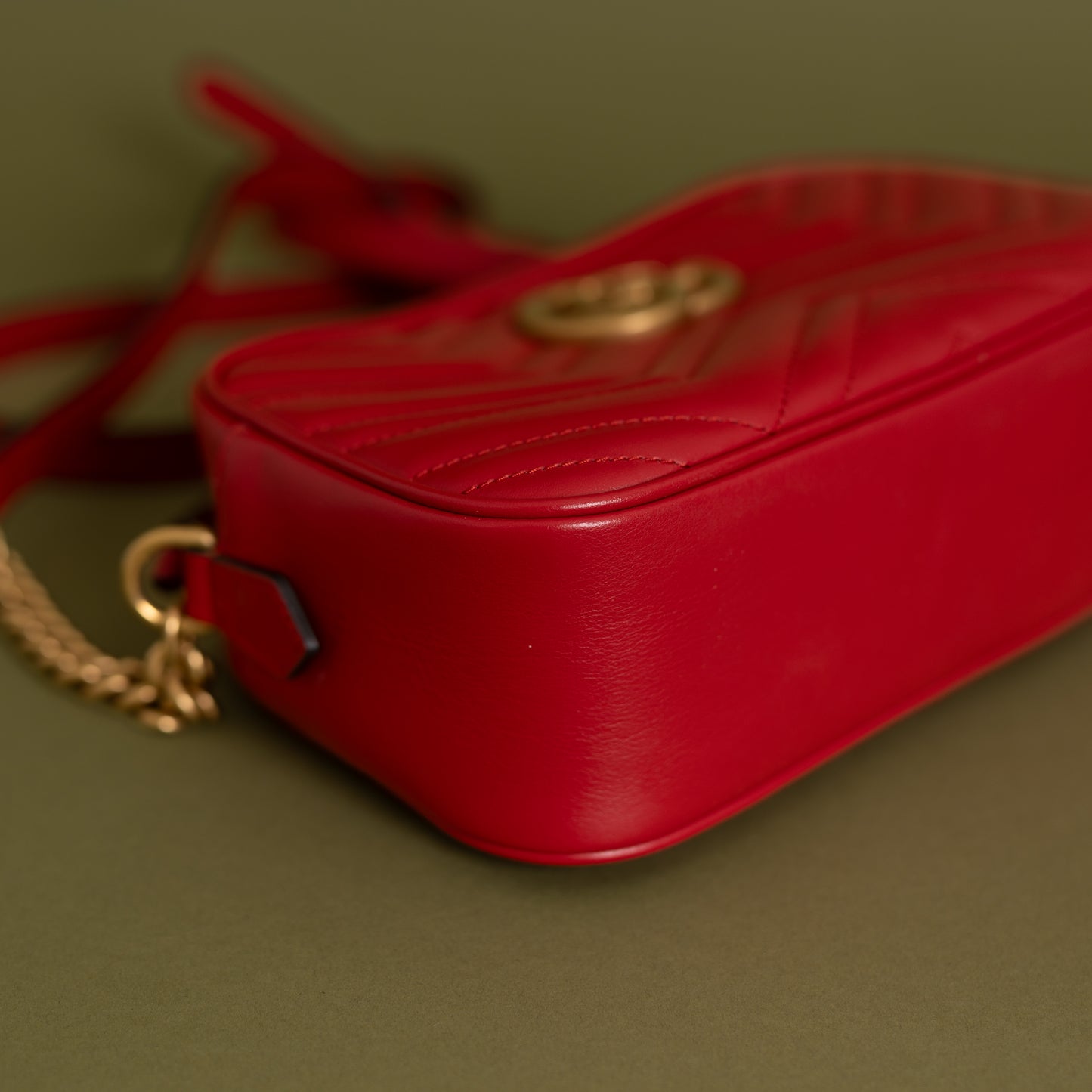 Small GG Marmont Camera Bag, Red GHW 9399