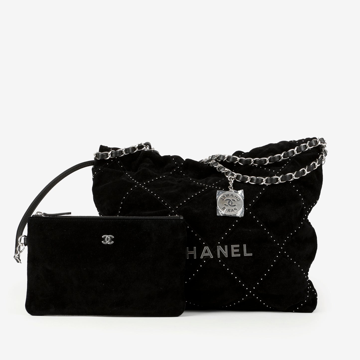 Small Suede 22 Studded, Black Silver