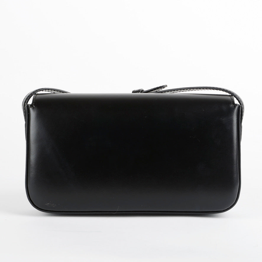 Triomphe Shoulder Bag, Black Calfskin