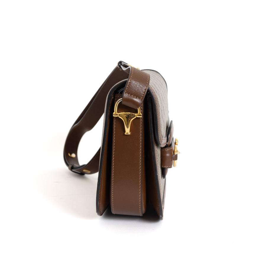 1955 Horsebit Shoulder Bag, GG Supreme Brown 8041