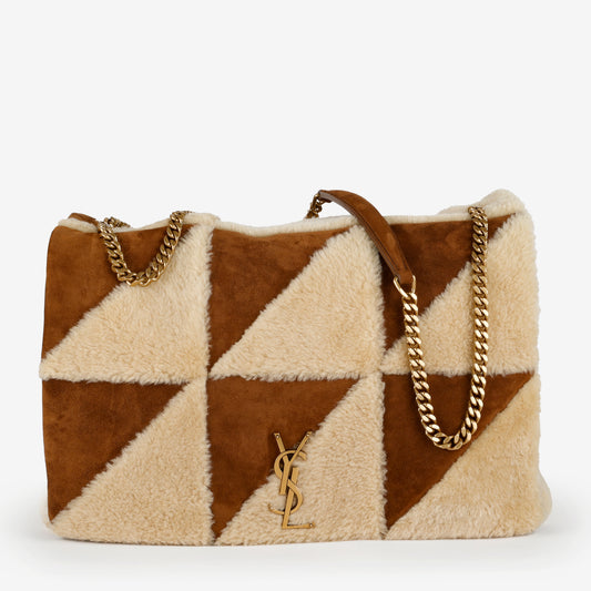 Large Jamie Suede Shearling Flap
