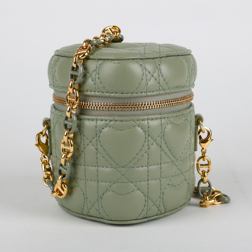 Mini Heart Cannage Bag Sage Green