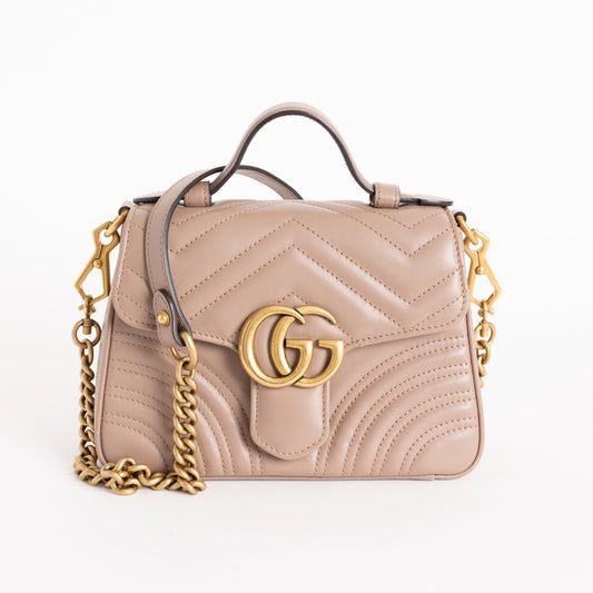 Gucci Marmont Mini Top Handle Flap Beige 5392