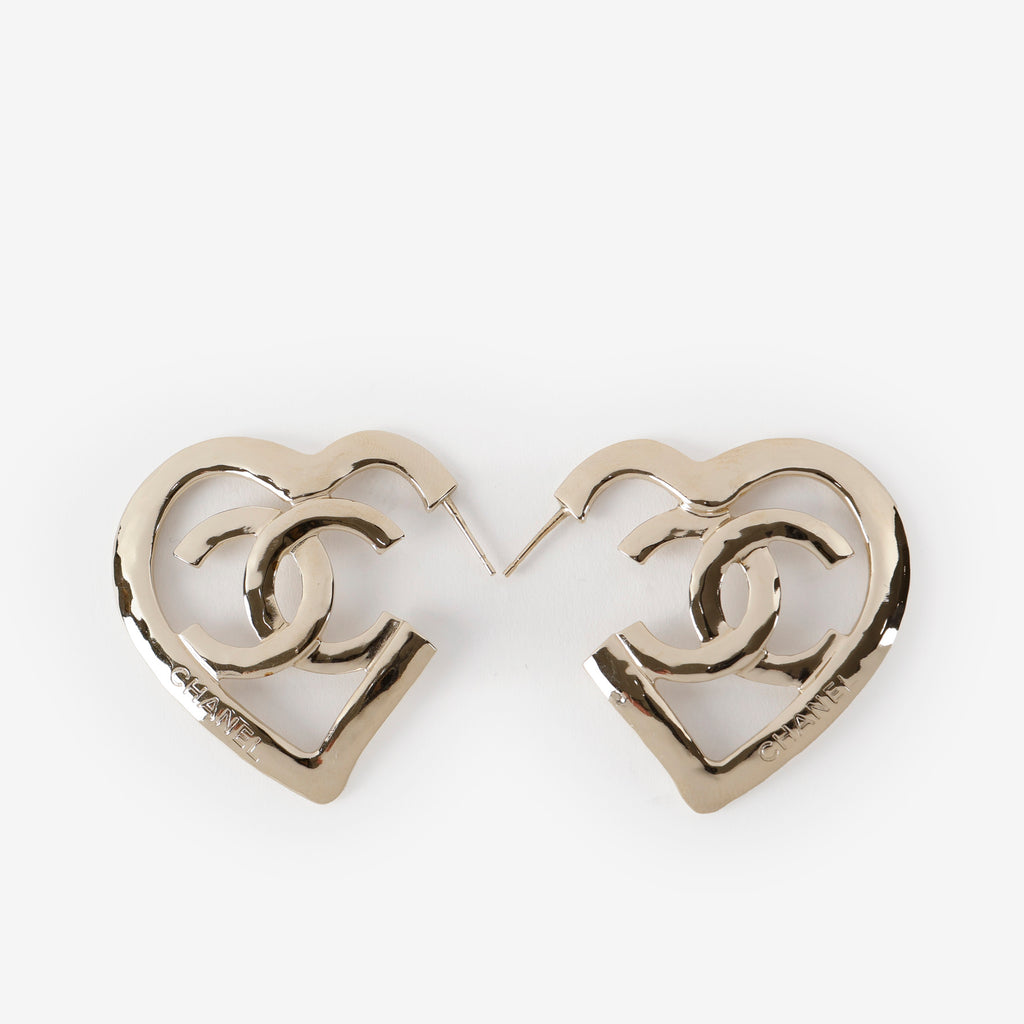 CC Heart Coco In Love Hoop Earrings, Light Gold