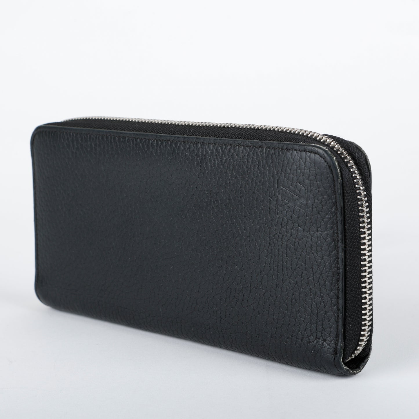 Long Zippy Wallet, Black Leather