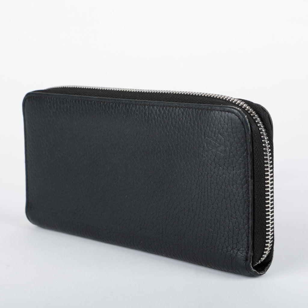 Long Zippy Wallet, Black Leather