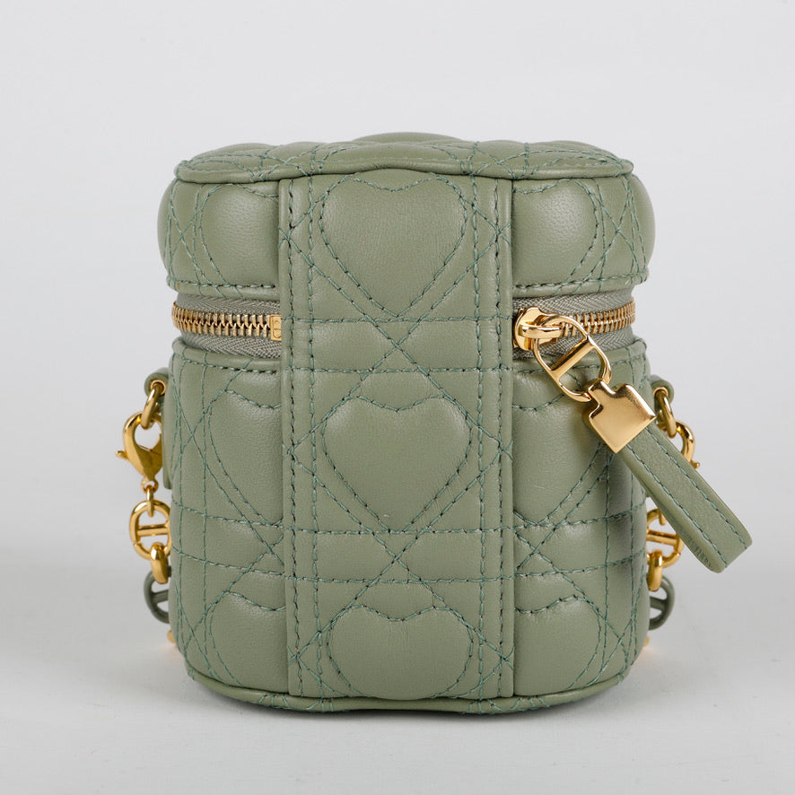 Mini Heart Cannage Bag Sage Green