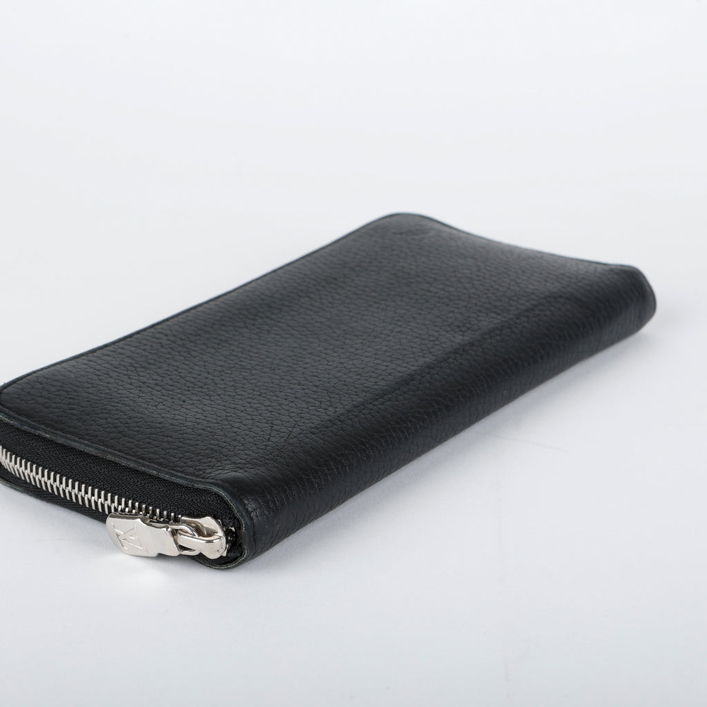 Long Zippy Wallet, Black Leather