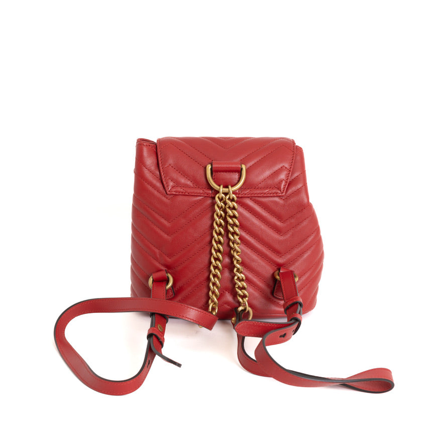 Small GG Marmont Backpack, Red