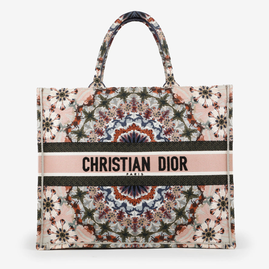 Medium Book Tote Embrodiered, Multicolor