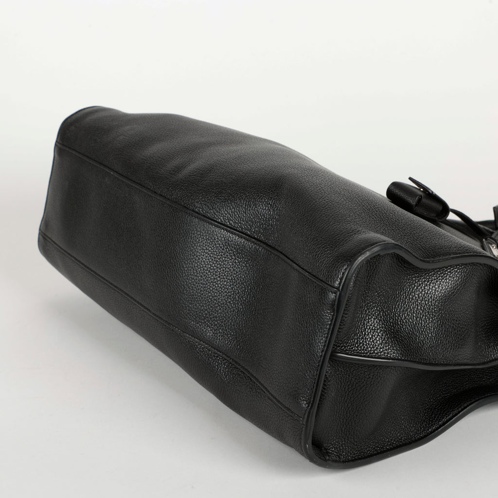 Large Souple Sac de Jour, Black Grained Calfskin