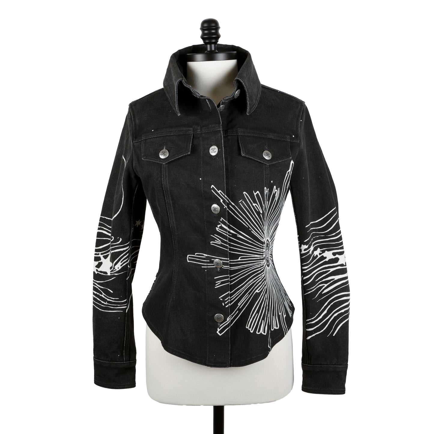 Black White Denim Jacket (22C)