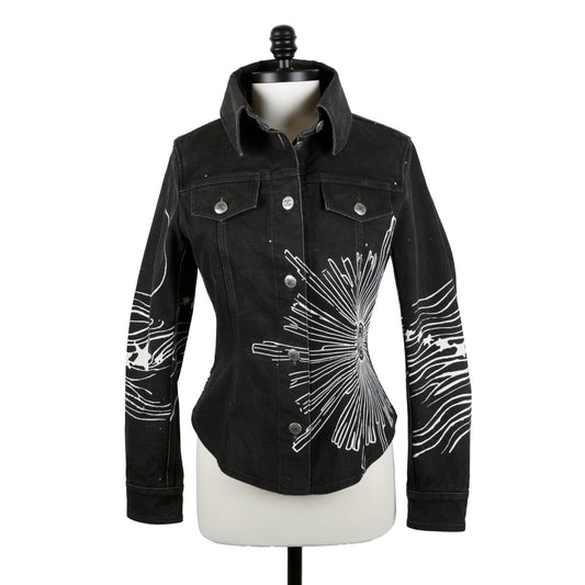Black White Denim Jacket (22C)