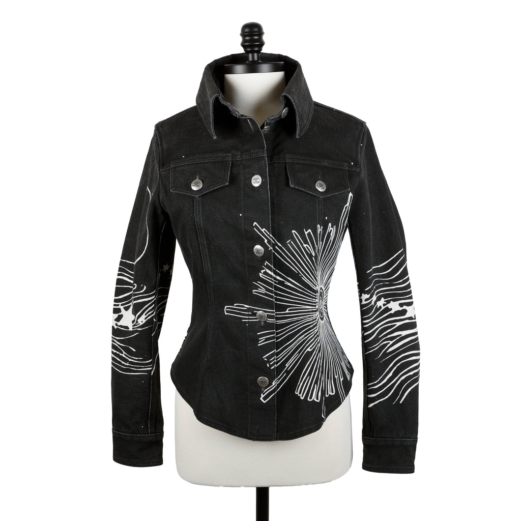 Black White Denim Jacket (22C)