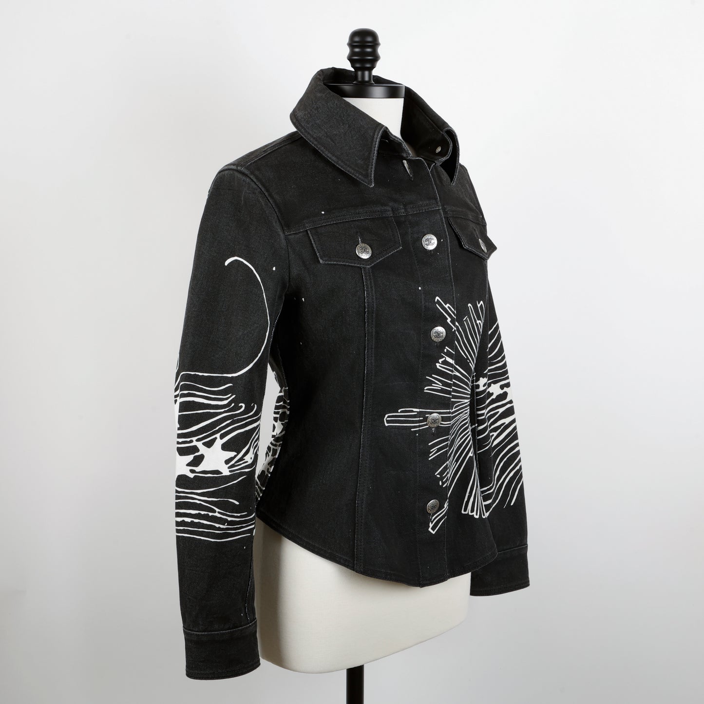 Black White Denim Jacket (22C)