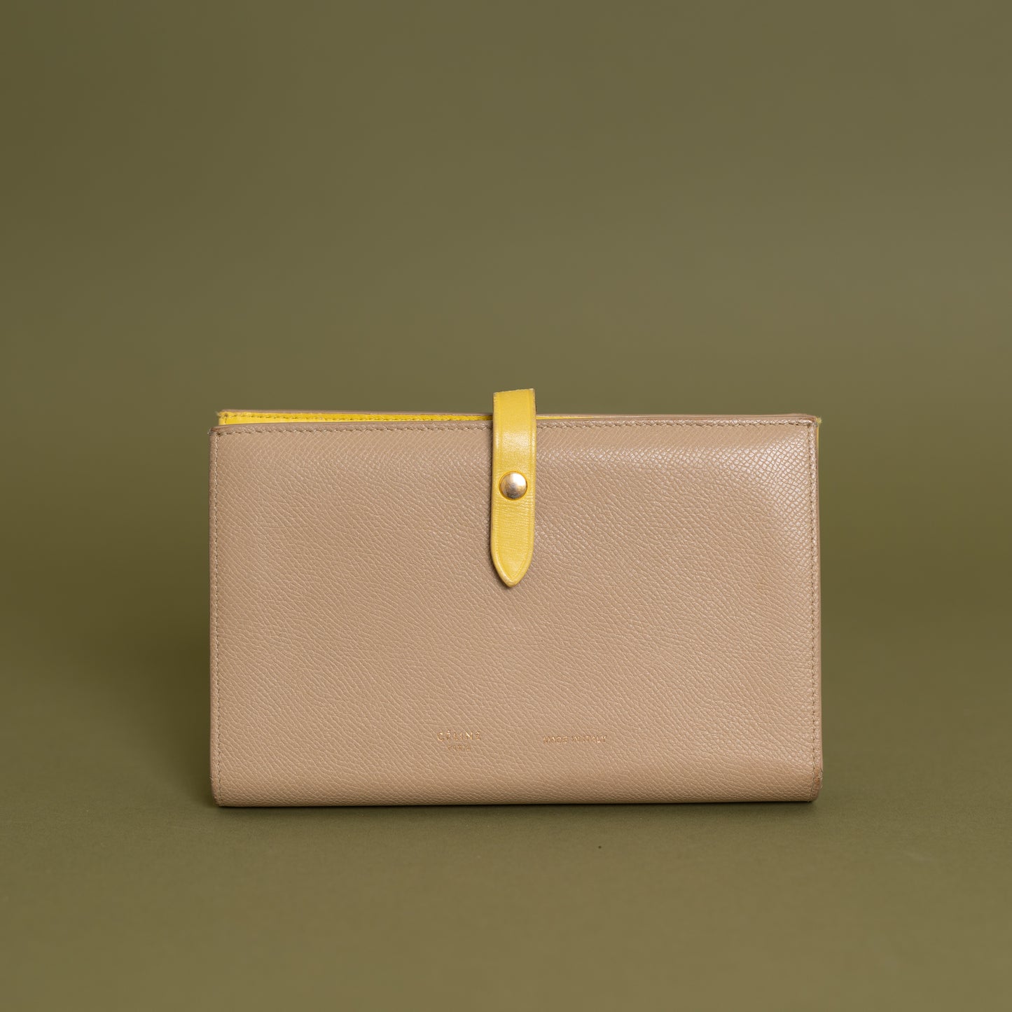 Large Strap Wallet Beige Yellow 2965