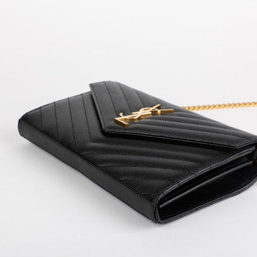 Cassandre Wallet on Chain, Black Grain de Poudre GHW