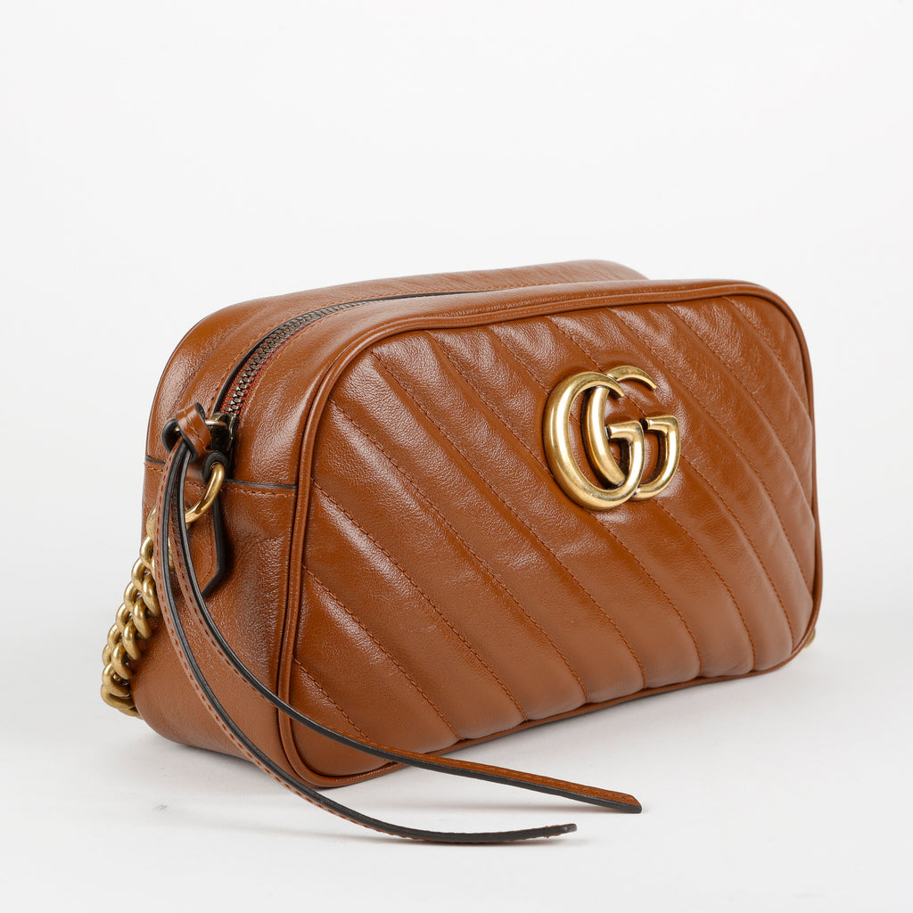 Small GG Marmont Camera Bag, Brown