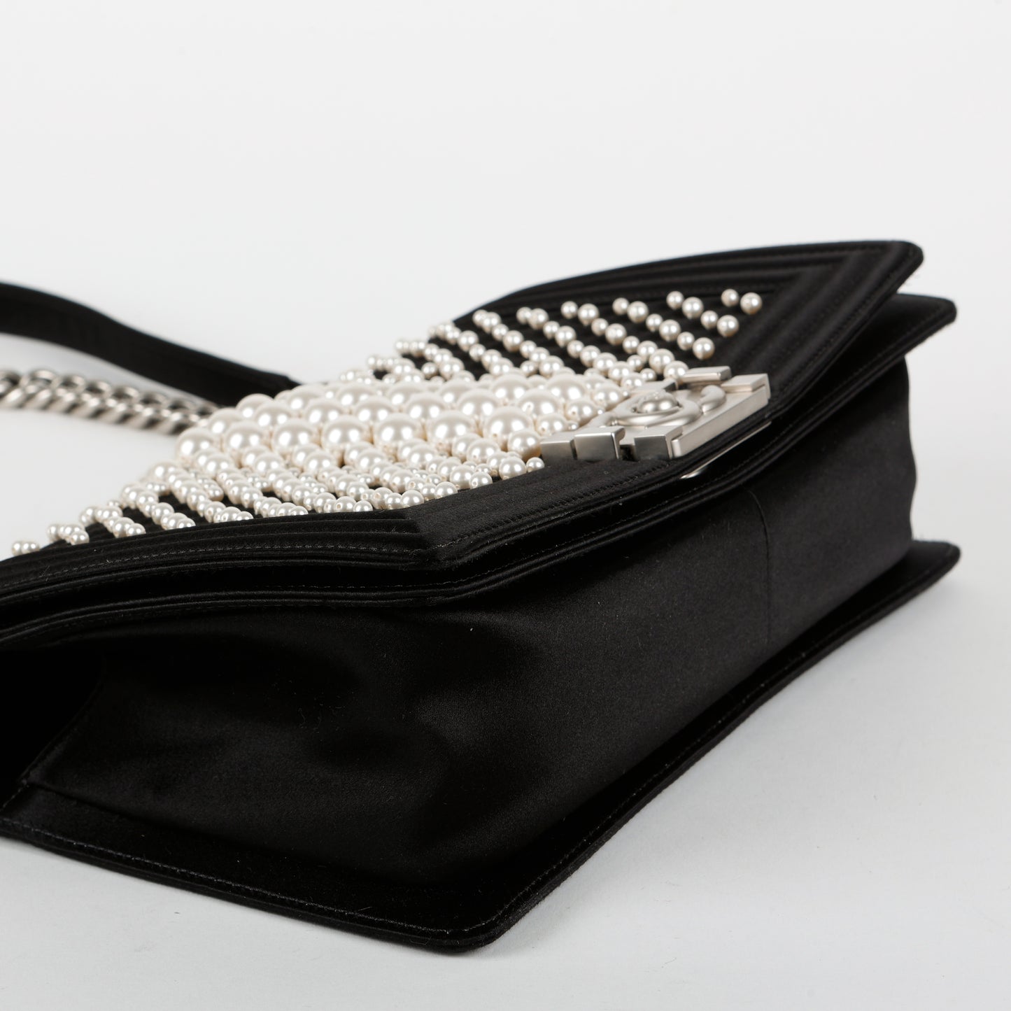 Medium Pearl Embellished Boy Bag