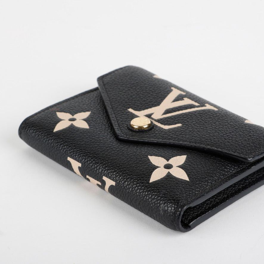 Victorine Wallet, Black Bicolor Empreinte 11930