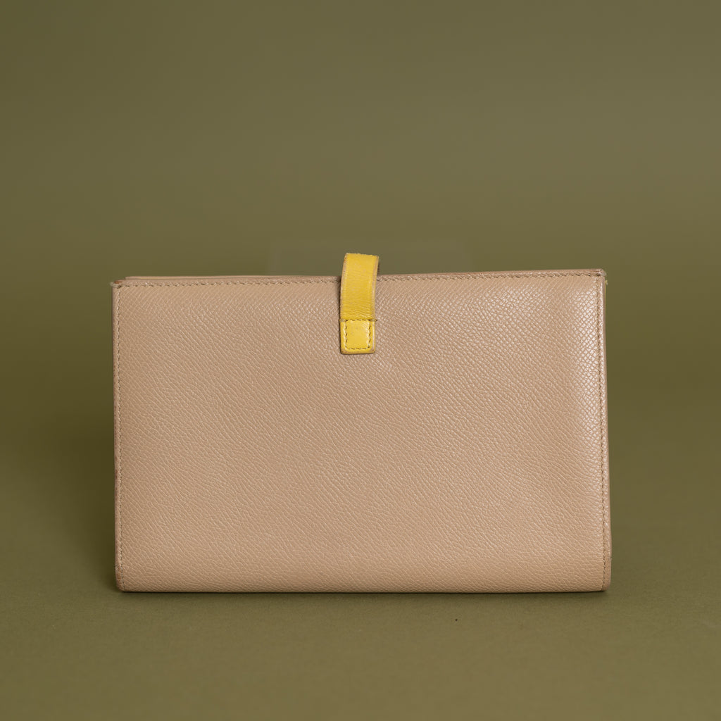 Large Strap Wallet Beige Yellow 2965